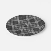 Assiettes En Carton Motif en diamant géométrique noir et blanc (Angle)