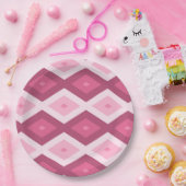 Assiettes En Carton Motif en diamant rose (Fête)