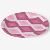 Assiettes En Carton Motif en diamant rose (Angle)