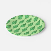 Assiettes En Carton Motif en feuille de hêtre - nuances vertes (Angle)