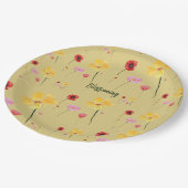 Assiettes En Carton Motif en fleurs (Angle)