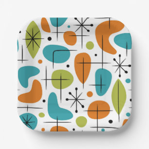 Assiettes En Carton Motif en forme d'étoile de style Mid Century Moder