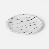 Assiettes En Carton Motif en marbre blanc noir moderne (Angle)