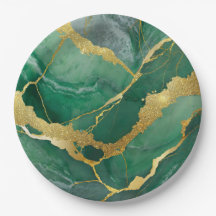 Motif en marbre vert avec or