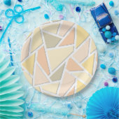 Assiettes En Carton Motif en mosaïque jaune citron (Fête)