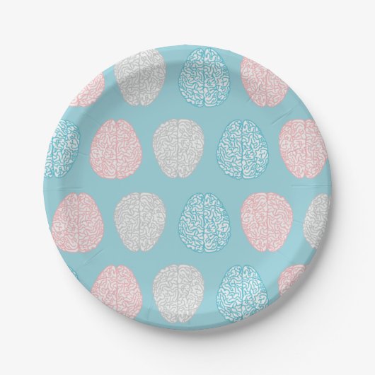 Assiettes En Carton Motif en pastel intelligent (cerveaux en pastel (Devant)
