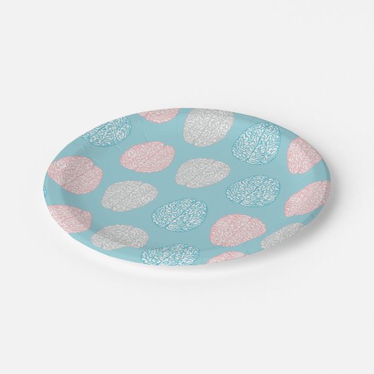 Assiettes En Carton Motif en pastel intelligent (cerveaux en pastel (Angle)