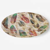 Assiettes En Carton Motif en plumes de Boho (Angle)