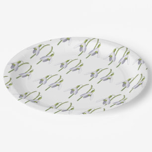 Assiettes En Carton Motif en tissu de neige.