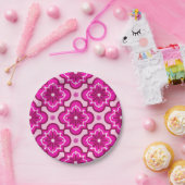 Assiettes En Carton Motif en tuiles marocaines - Fuchsia Pink (Fête)