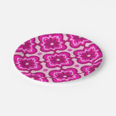 Assiettes En Carton Motif en tuiles marocaines - Fuchsia Pink (Angle)