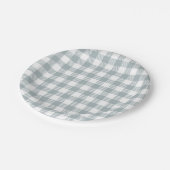 Assiettes En Carton Motif En vichy bleu clair (Angle)