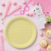 Assiettes En Carton Motif En vichy jaune (Fête)