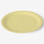 Assiettes En Carton Motif En vichy jaune (Angle)