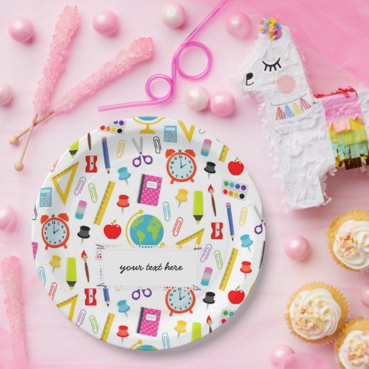 Assiettes En Carton Motif enseignant Coloré (Fête)