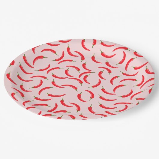 Assiettes En Carton Motif épicé Red Chili (Angle)