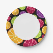 Assiettes En Carton motif et arrière - plan orange (Devant)