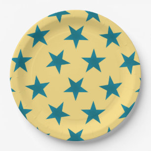 Assiettes En Carton Motif Étoiles Dorées 18