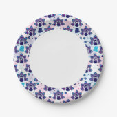 Assiettes En Carton motif exotique de paon indien (Devant)