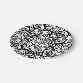 Assiettes En Carton Motif fantôme noir et blanc (Angle)