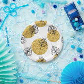 Assiettes En Carton motif feuille (Fête)