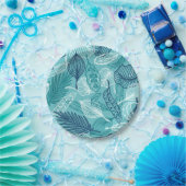 Assiettes En Carton motif feuille (Fête)