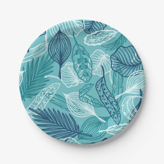 Assiettes En Carton motif feuille (Devant)