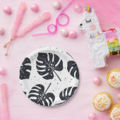 Assiettes En Carton motif feuille (Fête)