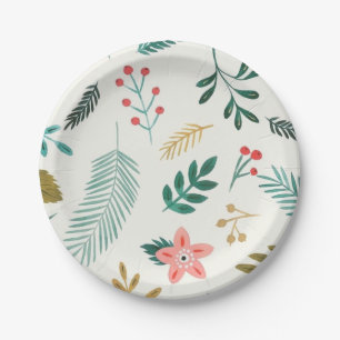 Assiettes En Carton motif feuille