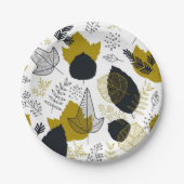 Assiettes En Carton motif feuille (Devant)