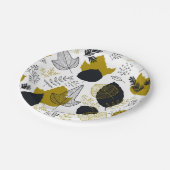 Assiettes En Carton motif feuille (Angle)