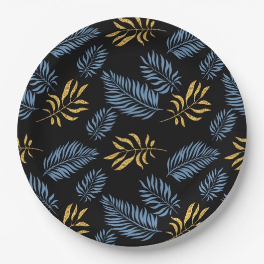 Assiettes En Carton Motif feuille 17 (Devant)