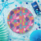 Assiettes En Carton Motif Feuille d'été de couleur vive (Fête)