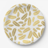 Assiettes En Carton Motif Feuille Faux Gold Palm (Devant)