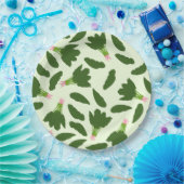 Assiettes En Carton Motif Feuille Green Spinach (Fête)