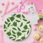 Assiettes En Carton Motif Feuille Green Spinach (Fête)