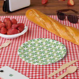 Assiettes En Carton Motif Feuille, Motif De Feuilles, Feuilles Verts