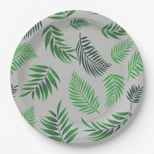 Assiettes En Carton Motif Feuille tropical 11 (Devant)