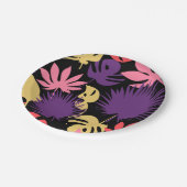 Assiettes En Carton Motif feuille tropical sans couture (Angle)