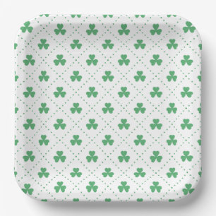 Assiettes En Carton Motif Feuilles de Trèfle St. Patrick's Day-53224