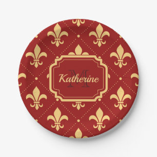Assiettes En Carton motif Fleur-De-lis