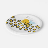 Assiettes En Carton Motif Fleur Noir Jaune (Angle)