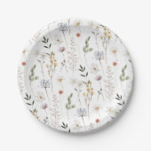 Assiettes En Carton Motif Fleur sauvage Boho (Devant)