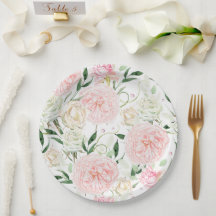 Motif floral aquarelle de pivoine rose pâle et de