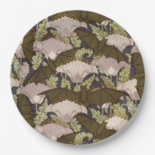 Assiettes En Carton Motif floral Art nouveau vintage avec chauve-souri
