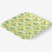 Assiettes En Carton Motif floral avec rose jaune et fleurs de tulipe (Angulaire)