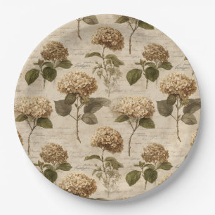 Assiettes En Carton Motif floral botanique vintage (1)