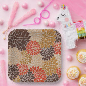 Assiettes En Carton Motif floral d'automne (Fête)