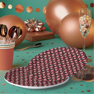 Assiettes En Carton Motif floral de fleurs de cerisier, fleurs roses 