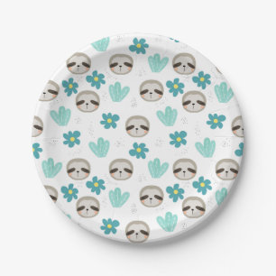 Assiettes En Carton Motif floral de paresse douce